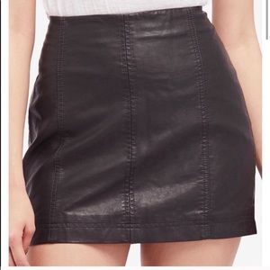 Free People Faux Leather Mini Skirt